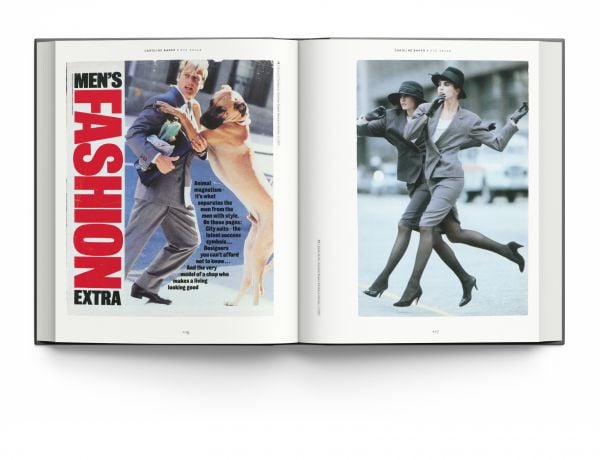 Book cover of Rebel Stylist: Caroline Baker - The Woman Who Invented Street Fashion, with two fashion models posing in front of corrugated fence. Published by ACC Art Books.