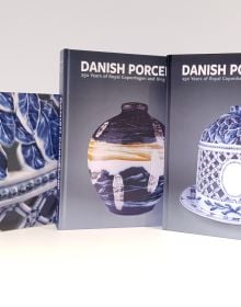 Book cover of Danish Porcelain featuring an antique Royal Copenhagen Ice Dome on Porcelain Dish, Blue Fluted. Published by ACC Art Books.