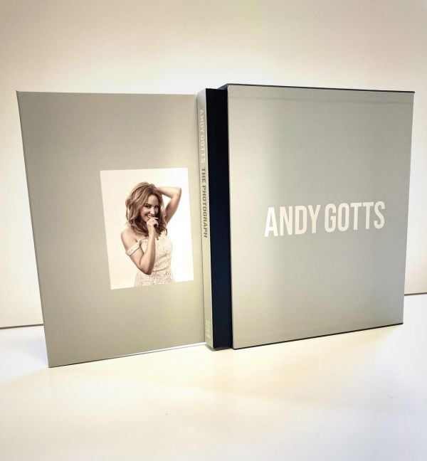 Book cover of Andy Gotts The Photograph; Kylie Minogue Deluxe Edition, featuring Scarlett Johansson smirking at camera. Published by ACC Art Books.
