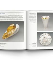 Book cover of Contemporary British Silver Designers, The Lion & Hamme Collections, featuring a silver vase, with hammered pattern. Published by ACC Art Books.