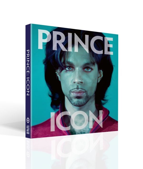 Book cover of Prince: Icon, featuring a portrait of the American singer and musician. Published by ACC Art Books.