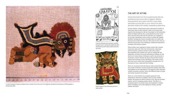 Book cover of 'The Life Thread', with an Ancient Paracas textile with animal totem. Published by ACC Art Books.
