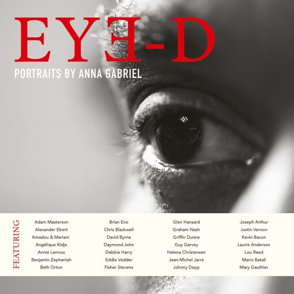 Book cover of Eye-D: Portraits by Anna Gabriel, with the close up of eye, eyebrow and bridge of nose. Published by ACC Art Books.