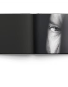 Book cover of Eye-D: Portraits by Anna Gabriel, with the close up of eye, eyebrow and bridge of nose. Published by ACC Art Books.