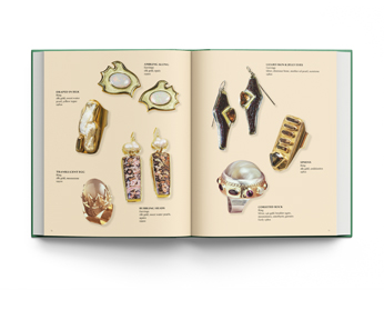Book cover of Eveli: A Jeweler’s Memoir, featuring a large decorative gold bangle with tree design of green jewels. Published by ACC Art Books.