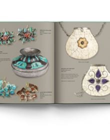 Book cover of Eveli: A Jeweler’s Memoir, featuring a large decorative gold bangle with tree design of green jewels. Published by ACC Art Books.