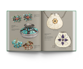 Book cover of Eveli: A Jeweler’s Memoir, featuring a large decorative gold bangle with tree design of green jewels. Published by ACC Art Books.