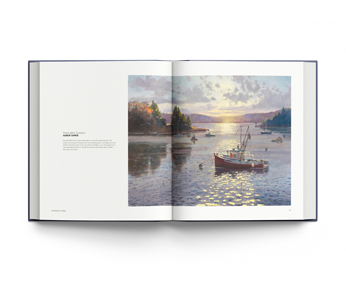 Book cover of The Great American Paint In®: Artists Sharing Their Pandemic Stories, featuring a painting of young child in striped jumper, standing in doorway with hand on frame. Published by ACC Art Books.