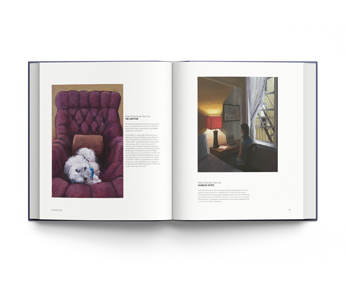 Book cover of The Great American Paint In®: Artists Sharing Their Pandemic Stories, featuring a painting of young child in striped jumper, standing in doorway with hand on frame. Published by ACC Art Books.