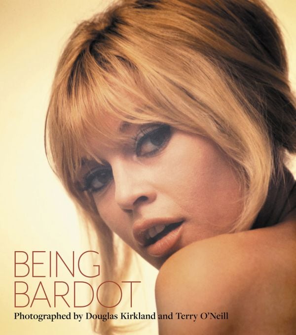 Book cover of Being Bardot, with an iconic portrait of Brigitte Bardot from 1965 by Douglas Kirkland. Published by ACC Art Books.