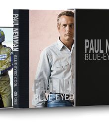 Slip cased book cover of Paul Newman: Blue-Eyed Cool, Deluxe, Al Satterwhite, featuring a publicity shot of Paul Newman as Jim Kane in Pocket Money. Published by ACC Art Books