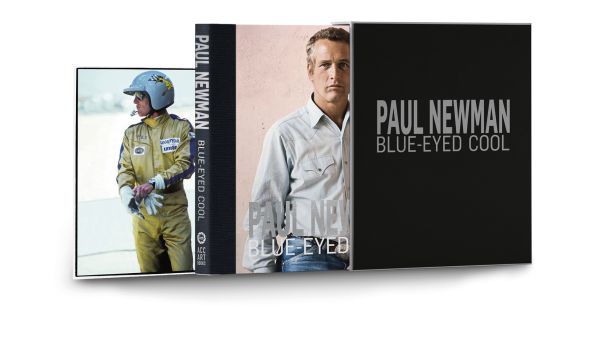 Slip cased book cover of Paul Newman: Blue-Eyed Cool, Deluxe, Al Satterwhite, featuring a publicity shot of Paul Newman as Jim Kane in Pocket Money. Published by ACC Art Books