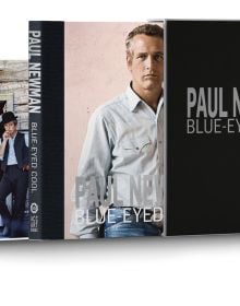 Slip cased book cover of Paul Newman: Blue-Eyed Cool, Deluxe, Douglas Kirkland, featuring publicity shot of Paul Newman as Jim Kane in Pocket Money. Published by ACC Art Books.
