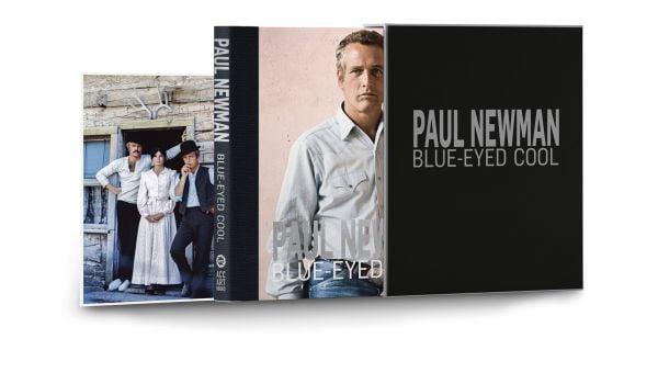 Slip cased book cover of Paul Newman: Blue-Eyed Cool, Deluxe, Douglas Kirkland, featuring publicity shot of Paul Newman as Jim Kane in Pocket Money. Published by ACC Art Books.