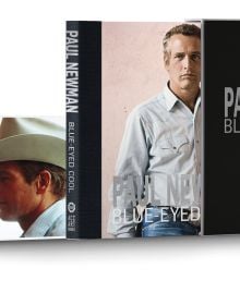 Slip cased book cover of Paul Newman: Blue-Eyed Cool, Deluxe, Terry O'Neill, featuring a publicity shot of Paul Newman as Jim Kane in Pocket Money. Published by ACC Art Books.