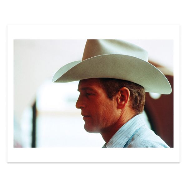 Slip cased book cover of Paul Newman: Blue-Eyed Cool, Deluxe, Terry O'Neill, featuring a publicity shot of Paul Newman as Jim Kane in Pocket Money. Published by ACC Art Books.