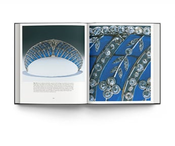Book cover of Geoffrey C. Munn's Tiaras, A History of Splendour, featuring The Duchess of Angoulême's Emerald and diamond Tiara. Published by ACC Art Books.