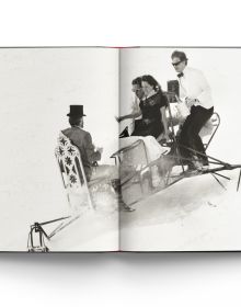 Book cover of England: The Last Hurrah, featuring Crispin Balfour rolling along at the Dangerous Sports Club tea party, 1981. Published by ACC Art Books.