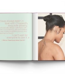 Book cover of Rihanna, and the clothes she wears, featuring Rihanna looking cool in black coat, PVC beret and sunglasses. Published by ACC Art Books.