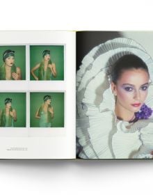 Book cover of Willie Christie, with a close-up of mouth of Vogue model Marcie Hunt wearing red lipstick, and biting on lime green jelly cubes. Published by ACC Art Books.