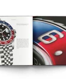 Book cover of Rolex Philosophy, with a silver Rolex GMT-Master II Mens Watch. Published by ACC Art Books.