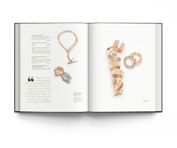 Book cover of Jewelry's Shining Stars: The Next Generation, 45 Visionary Women Designer, with highly decorative pieces of gold jewellery with coloured jewels. Published by ACC Art Books.