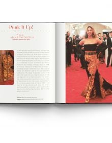 Book cover of Beyoncé, and the clothes she wears, with the singer performing on stage in sparkly outfit. Published by ACC Art Books.