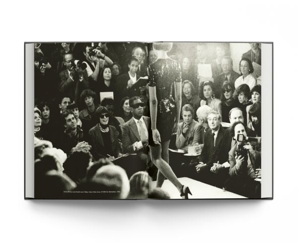 Book cover of New York: High Life / Low Life, with dachshunds fighting over canapes, Barbetta, New York, 1990, with Brooke Astor. Published by ACC Art Books.