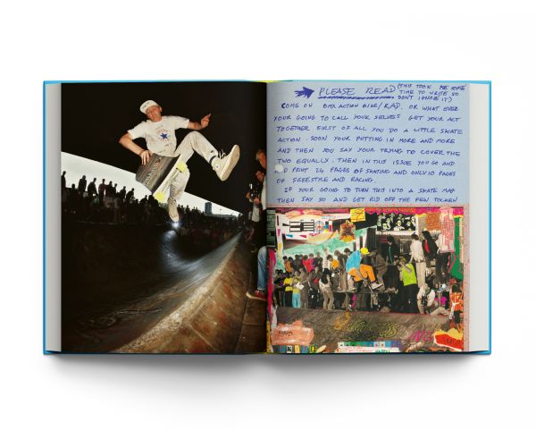 Book cover of Dan Adams' Read and Destroy, Skateboarding Through a British Lens 1978-1995, featuring a skateboarder performing a mid-air hold. Published by ACC Art Books.