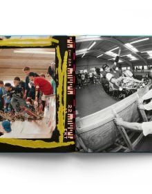 Book cover of Dan Adams' Read and Destroy, Skateboarding Through a British Lens 1978-1995, featuring a skateboarder performing a mid-air hold. Published by ACC Art Books.