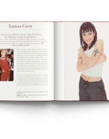 Book cover of Terry Newman's Spice Girls, and the Clothes They Wear, with Baby Spice, Scary Spice, Ginger Spice, Sporty Spice and Posh Spice. Published by ACC Art Books.