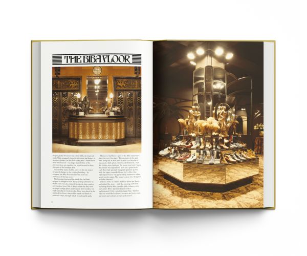 Gold book cover of Welcome to Big Biba, Inside the Most Beautiful Store in the World, with a heart shaped logo. Published by ACC Art Books.