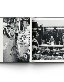 Black and white photos of London's nightlife, including inside a casino, on cover of 'Soho Night & Day', by ACC Art Books.