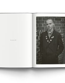 Book cover of Derek Ridgers' The London Youth Portraits, with a portrait of a young female with blonde dreads and large black hooped earrings. Published by ACC Art Books.