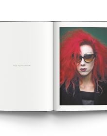 Book cover of Derek Ridgers' The London Youth Portraits, with a portrait of a young female with blonde dreads and large black hooped earrings. Published by ACC Art Books.
