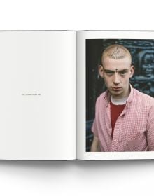 Book cover of Derek Ridgers' The London Youth Portraits, with a portrait of a young female with blonde dreads and large black hooped earrings. Published by ACC Art Books.