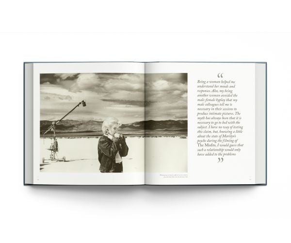 Book cover of Marilyn Monroe: By Eve Arnold, with the actress wearing denim jacket as she strikes a pose on the set of 'The Misfits', 1960. Published by ACC Art Books.