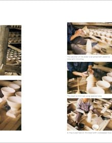 Book cover of Traditional Crafts of Porcelain Making in Jingdezhen, with a potter in a pottery with ceramic bowls. Published by ACC Art Books.