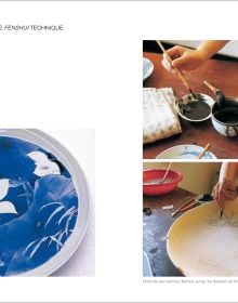 Book cover of Traditional Crafts of Porcelain Making in Jingdezhen, with a potter in a pottery with ceramic bowls. Published by ACC Art Books.