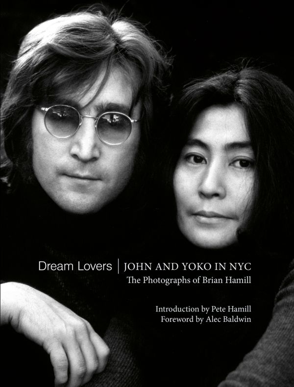Book cover of Dream Lovers: John and Yoko in NYC: The Photographs of Brian Hamill; with a couple staring at viewer. Published by ACC Art Books.