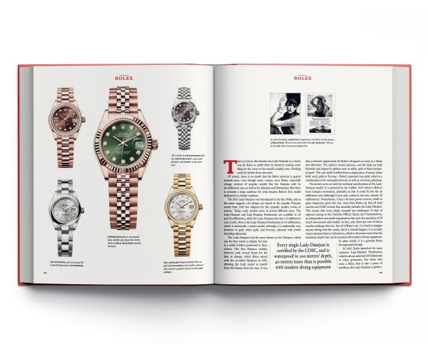 Book cover of The Book of Rolex: featuring a silver Rolex watch. Published by ACC Art Books.