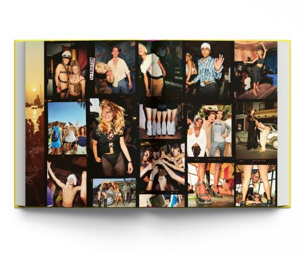 Book cover of Back in Ibiza: 1998-2003, featuring a club-goer dancing in a straw hat. Published by ACC Art Books.