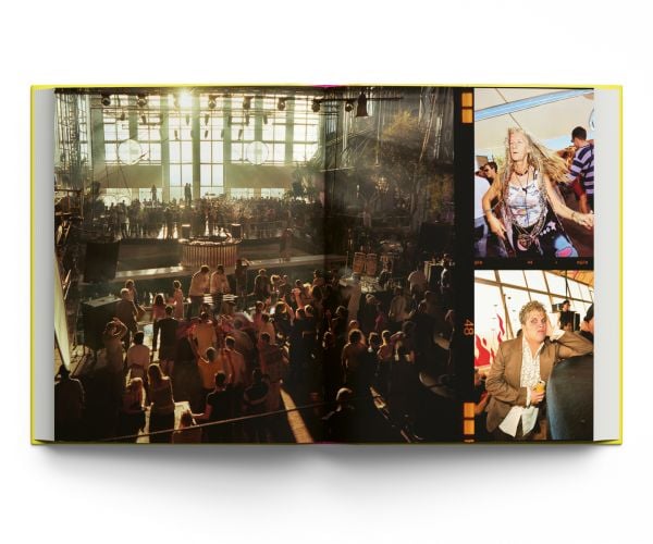 Book cover of Back in Ibiza: 1998-2003, featuring a club-goer dancing in a straw hat. Published by ACC Art Books.