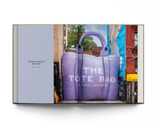 Book cover of New York. In Fashion; featuring a model in long skirt and coat walking down steps. Published by ACC Art Books.