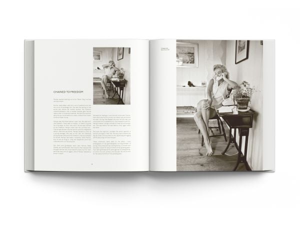 Book cover of Dear Marilyn: The Unseen Letters and Photographs; featuring Monroe in a white top. Published by ACC Art Books.