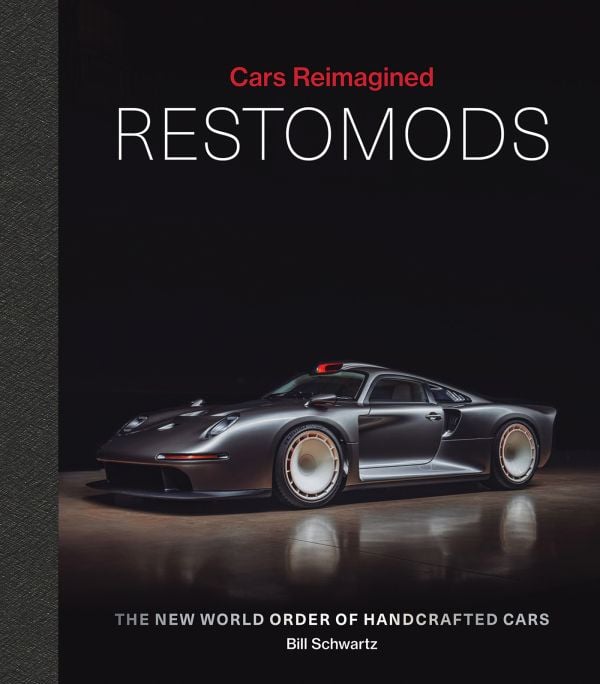 Book cover of Restomods: The New World Order of Handcrafted Cars, featuring a Carbon Porsche 935. Published by ACC Art Books.