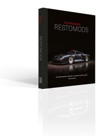 Book cover of Restomods: The New World Order of Handcrafted Cars, featuring a Carbon Porsche 935. Published by ACC Art Books.