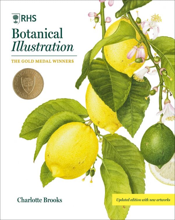 Book cover of RHS Botanical Illustration: The Gold Medal Winners; featuring an illustration of a lemon tree branch. Published by ACC Art Books.