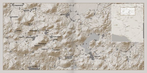 Book cover of Rebellious Forests, with a figure wearing a skeleton of animal on head, standing near a tree, with mountains behind. Published by Kulturalis.