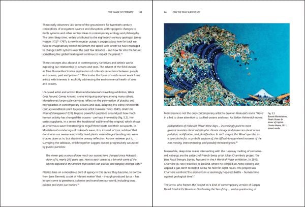 Book cover of Can the Seas Survive Us? with the sea full of fish and two sharks. Published by Kulturalis.